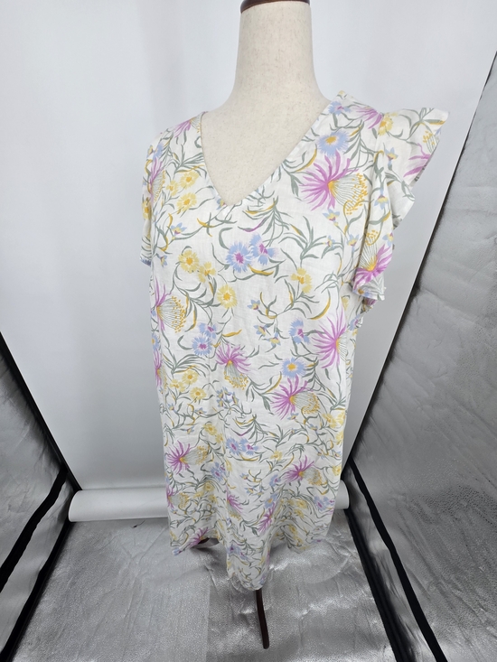 Joie Dresses & Skirts - Joie Pastel Floral On White 100% Linen Dress 1X (7293)